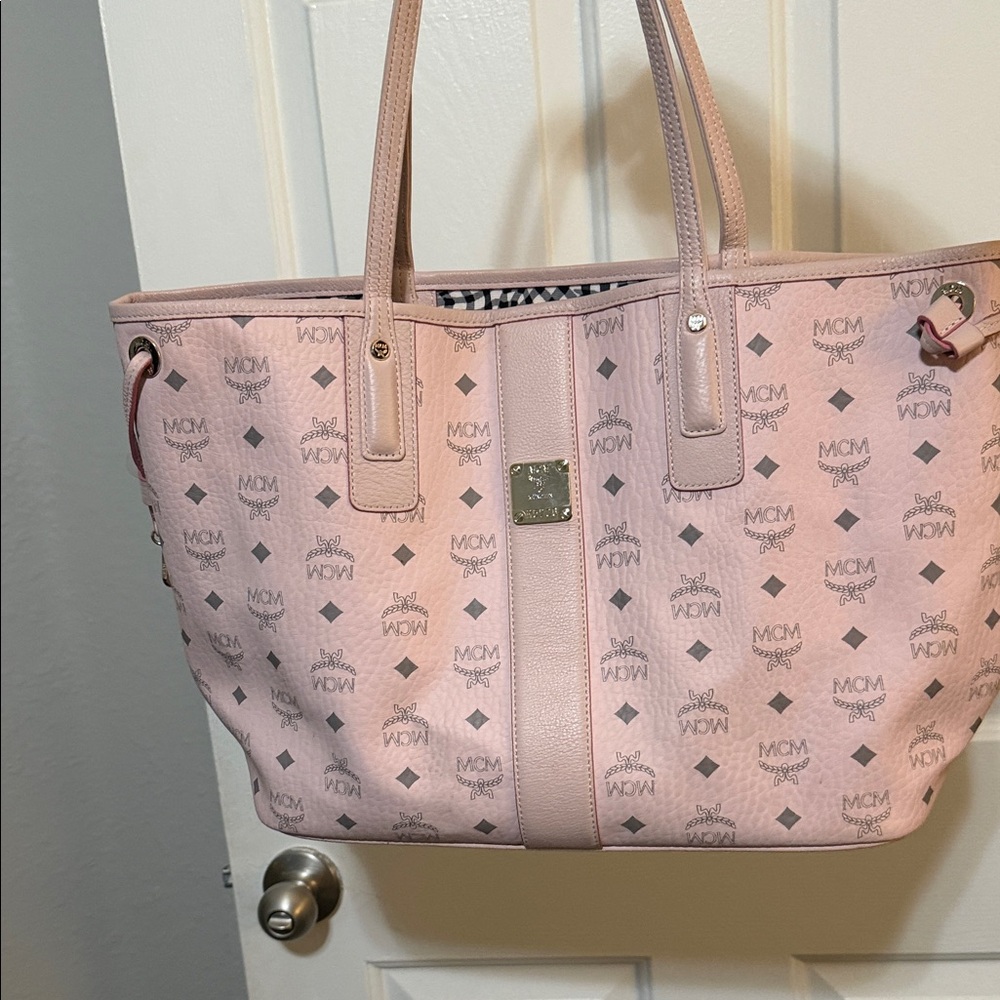 MCM Light Pink Logo Tote